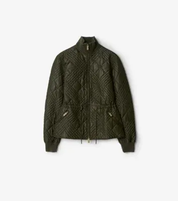 Micro Check-stitch Nylon Wakerley Jacket in Marsh green