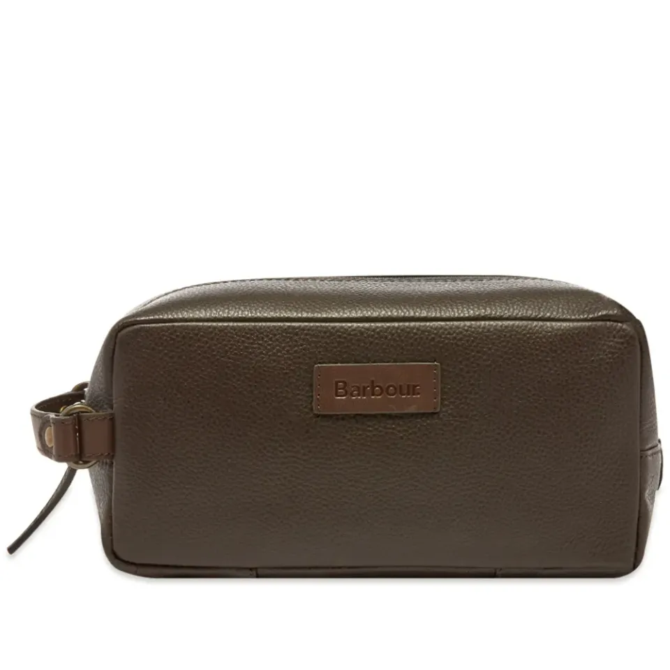 Compact Leather Washbag