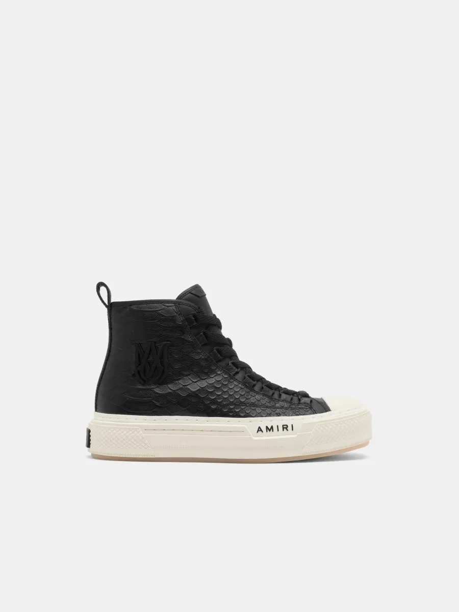 PYTHON EMBOSSED MA COURT HI - Black