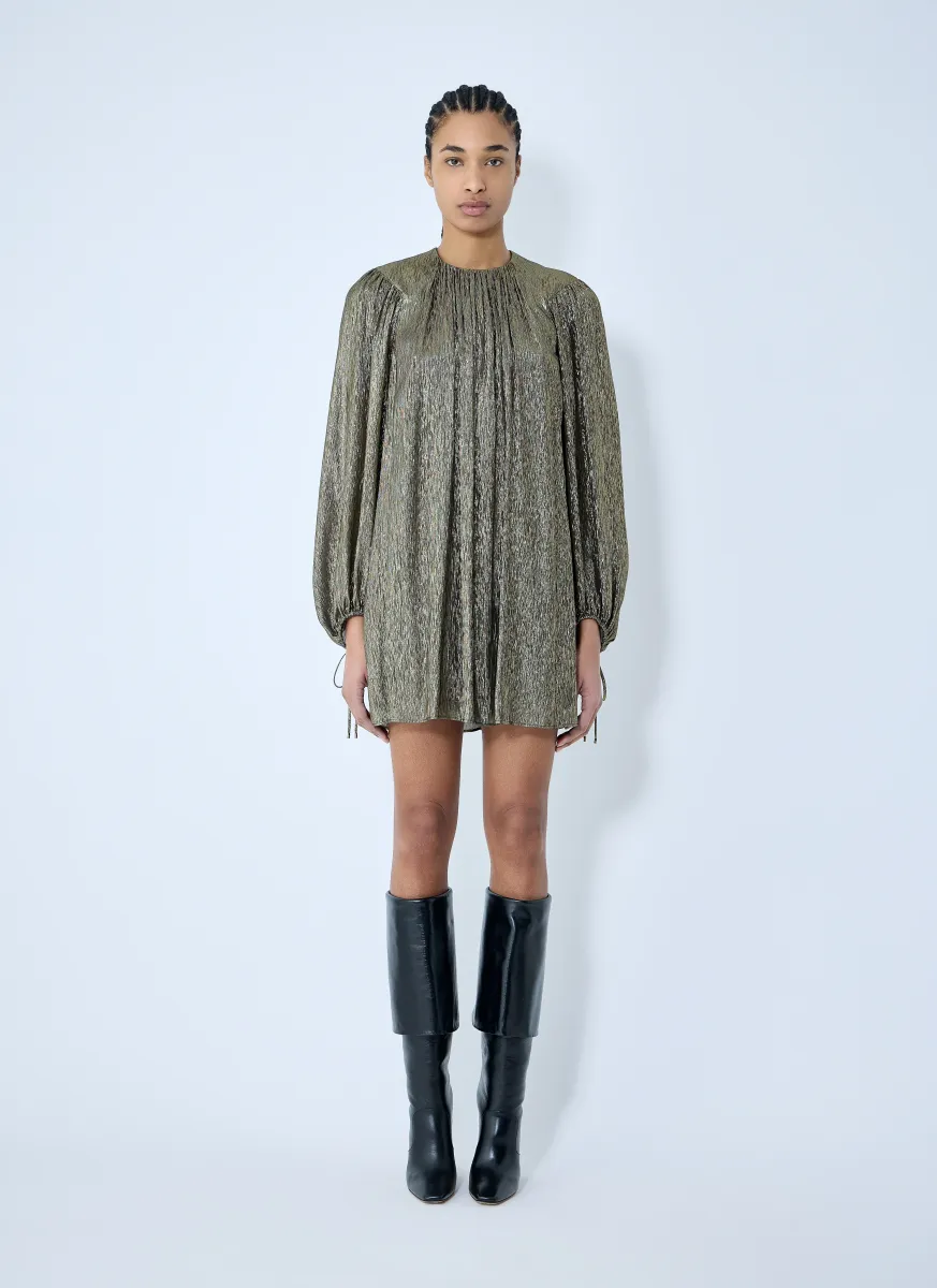 Gathered Silk Crêpon Mini Dress