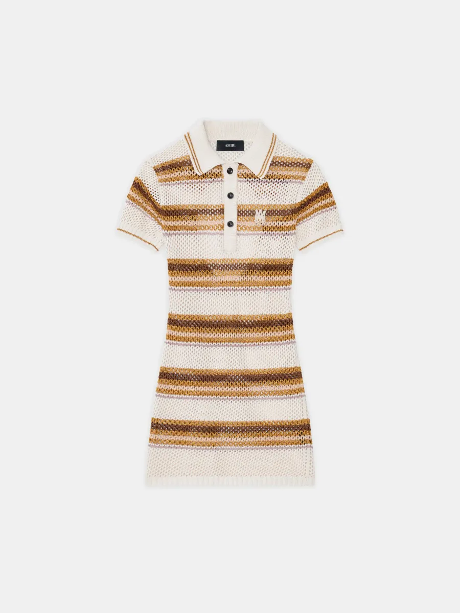 WOMEN - WOMEN'S MA STRIPE POLO MINI DRESS - Alabaster