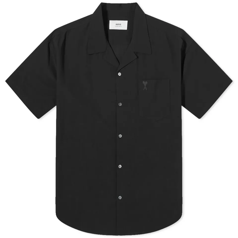 Tonal Logo Camp Collar Shirt