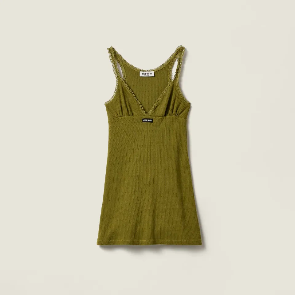 Garment-dyed cotton mini dress