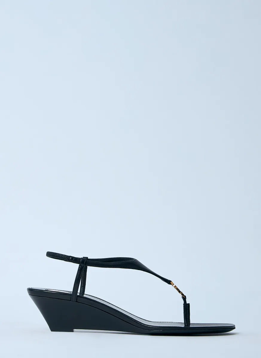 Logo Motif Wedge Sandals
