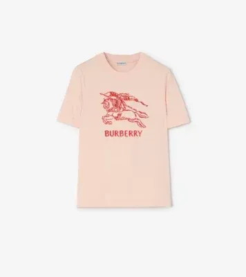 Heart Knight Cotton T-shirt in Compact pink