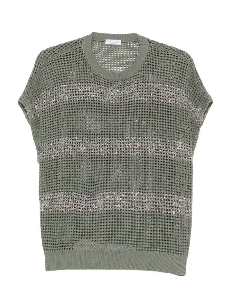 Short Sleeve Sweater Green