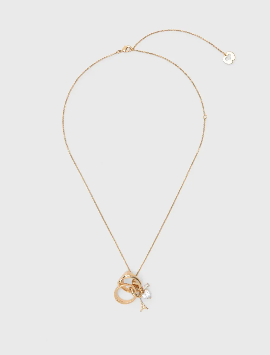 Goldtone necklace with ring details