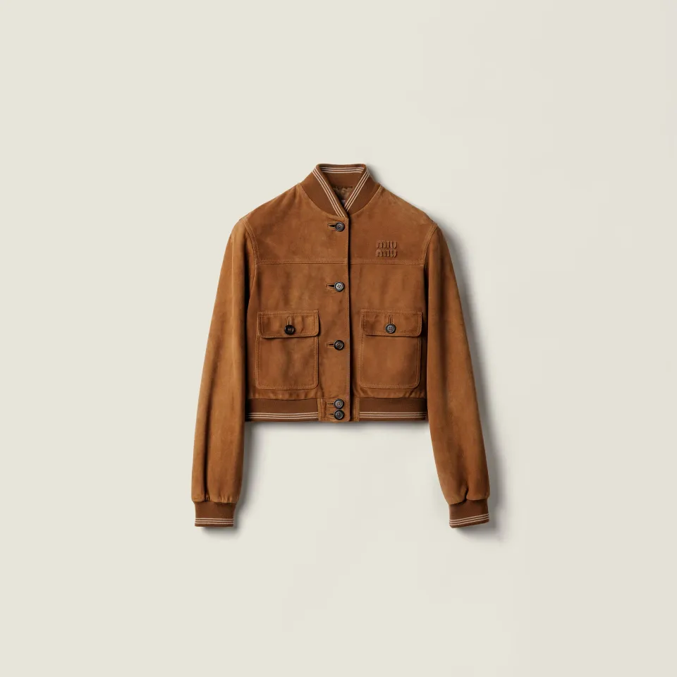 Suede blouson jacket