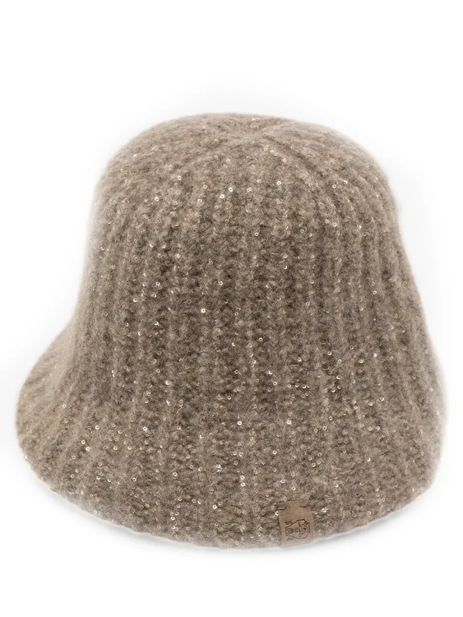 Knit Bucket Hat Brown