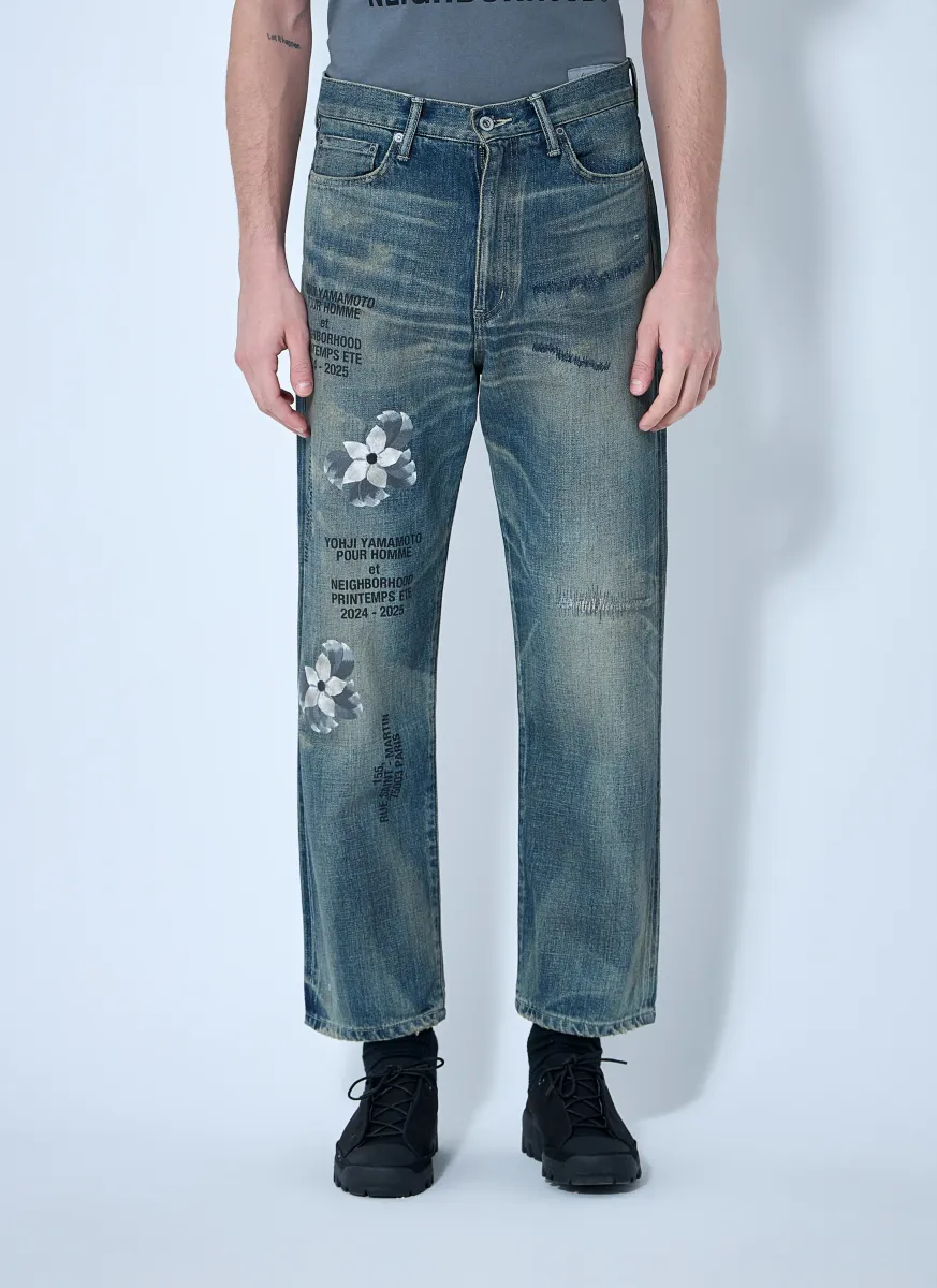 Logo Embroidery Jeans