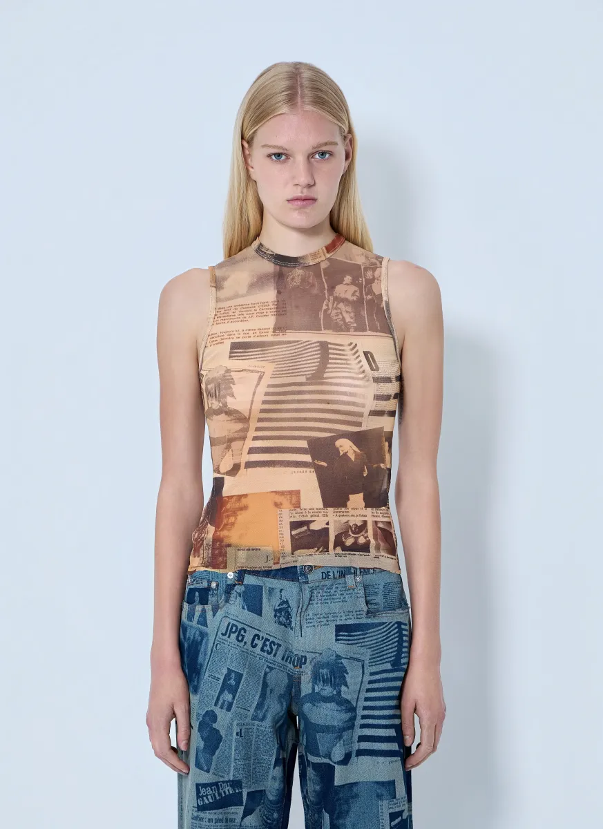 Mesh Printed Journal Tank Top