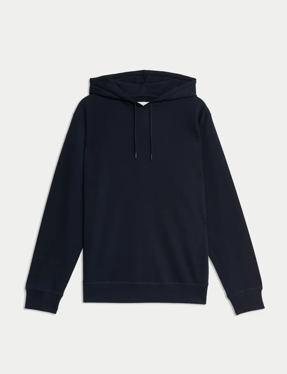Cotton Rich Lightweight Hoodie Dark Navy