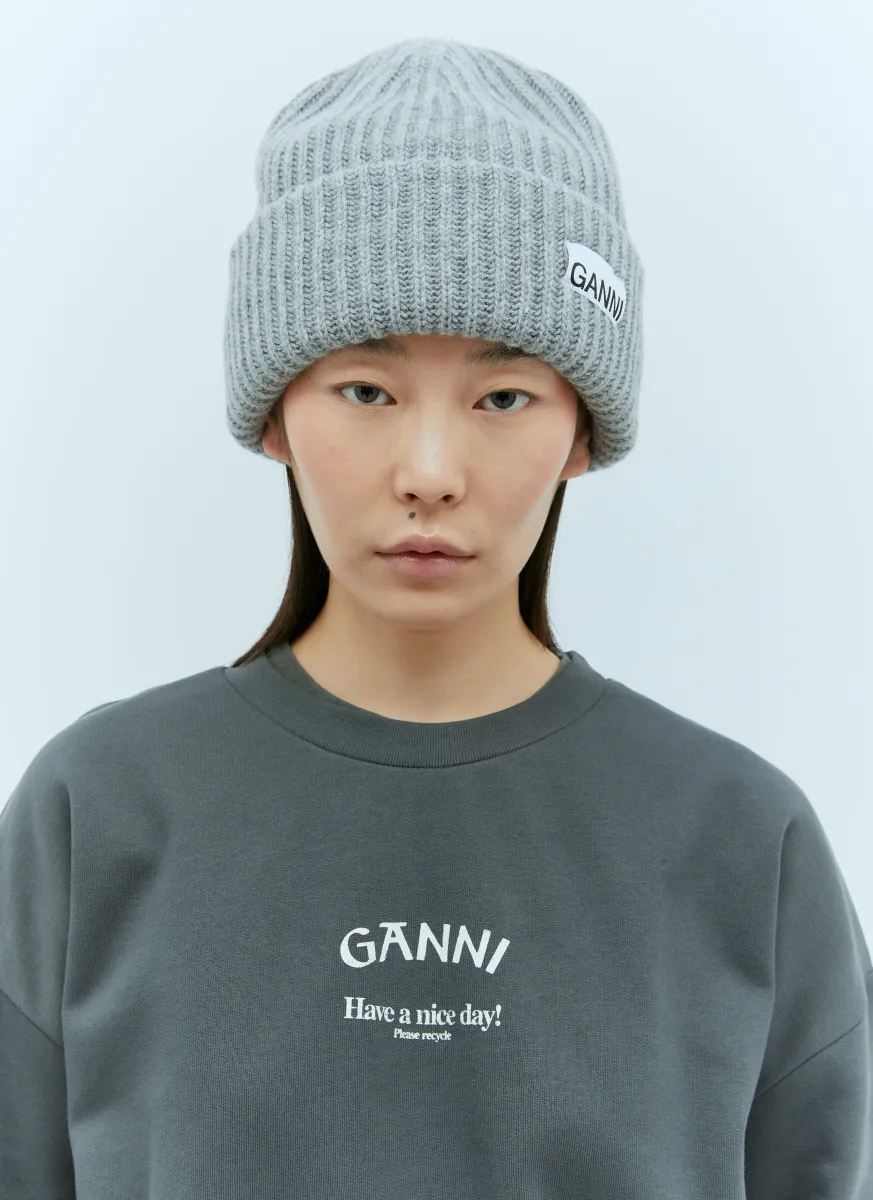 Logo Patch Beanie Hat
