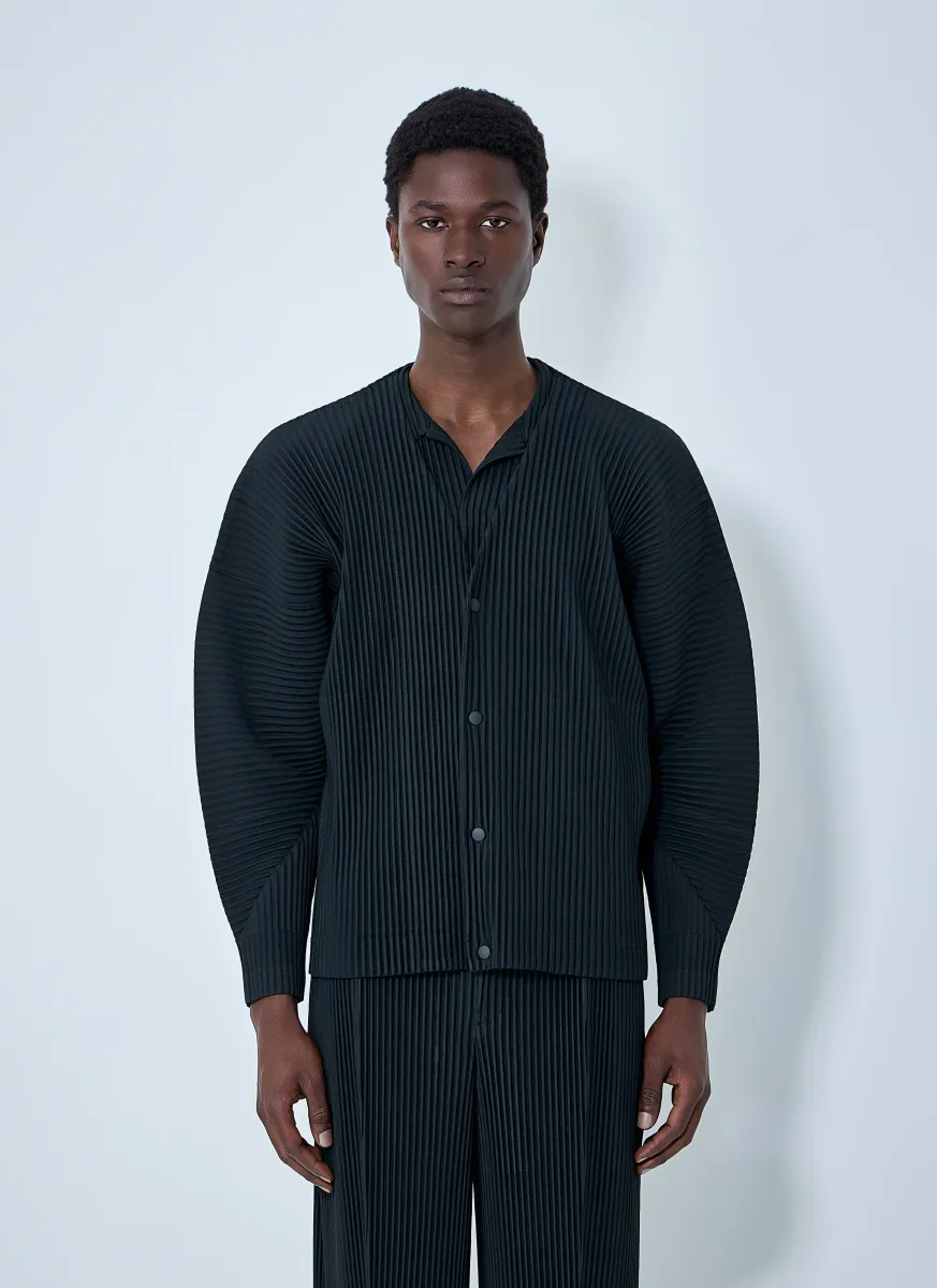Pleated Button-Up Jacket