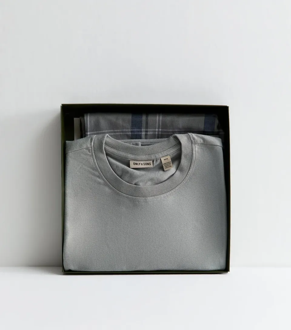 Men's Mid Grey T-Shirt and Trousers Pyjama Gift Set