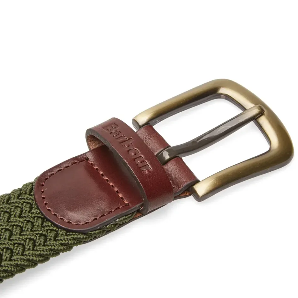 Stretch Webbing Leather Belt