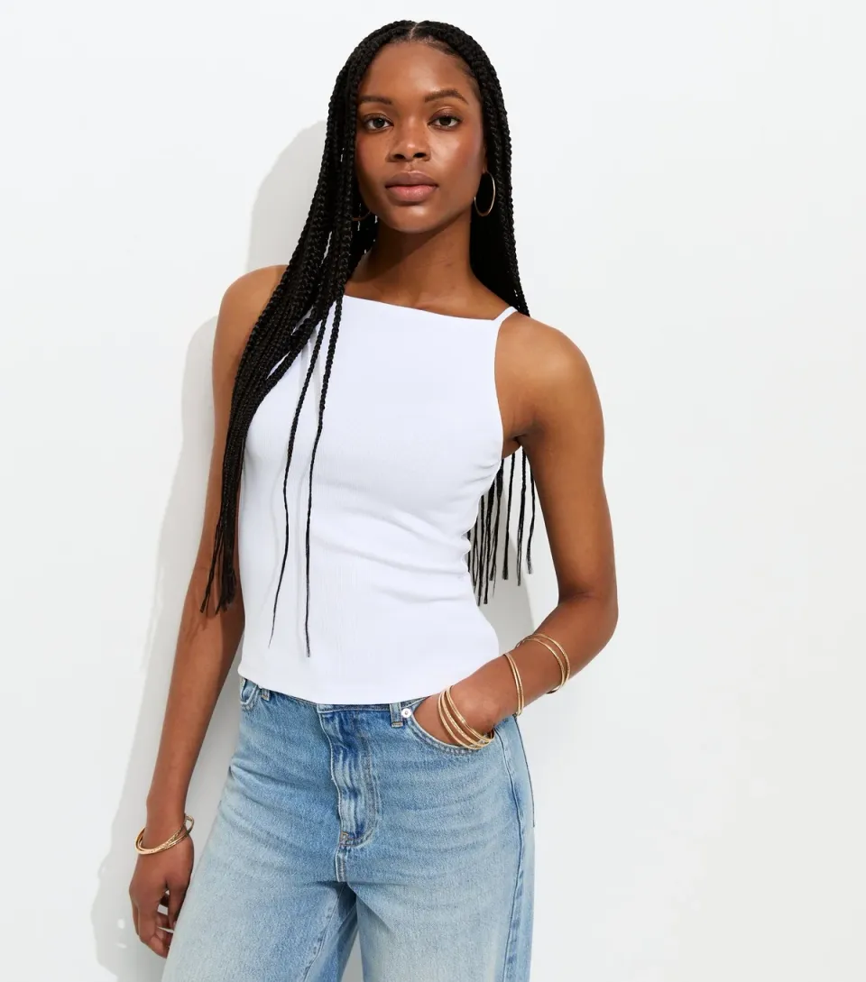 Women's Black Thin Strap Vest