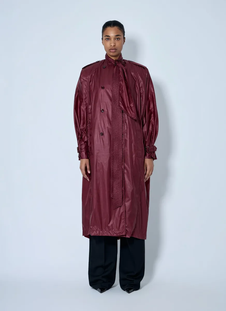 Long Coat with Double-Breasted Fastening
