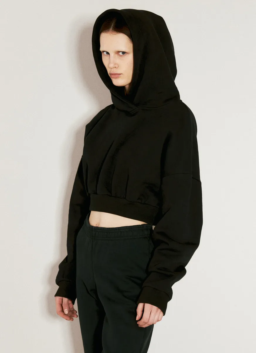Cropped Heavy Hooded Sweatshirt