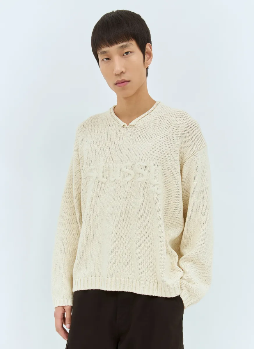 Roll V-Neck Logo Sweater