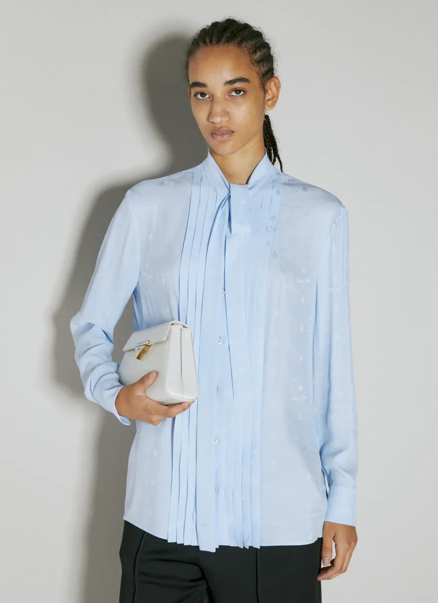 Logo Jacquard Silk Shirt