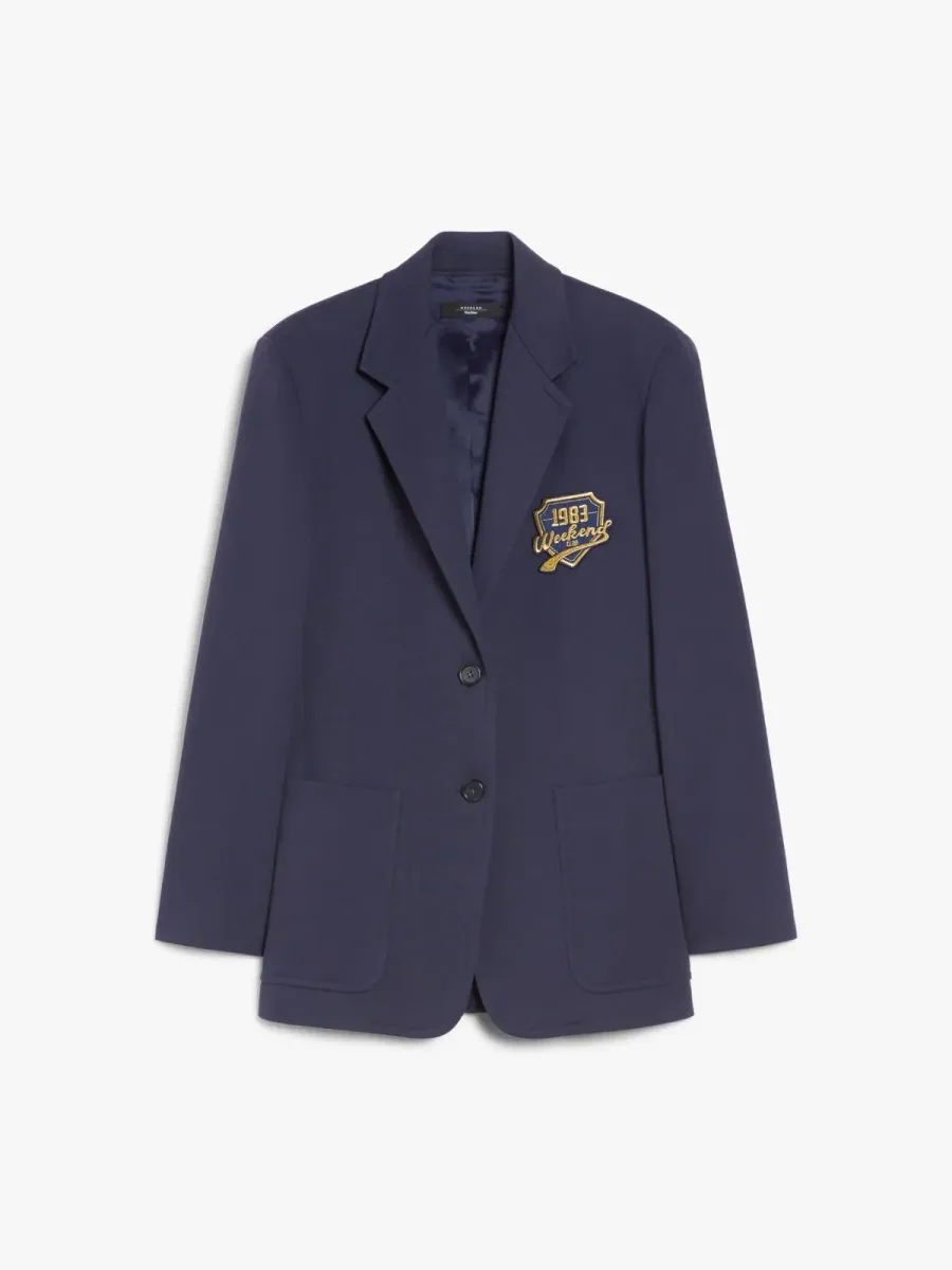 Brama Embroidery Blazer Navy