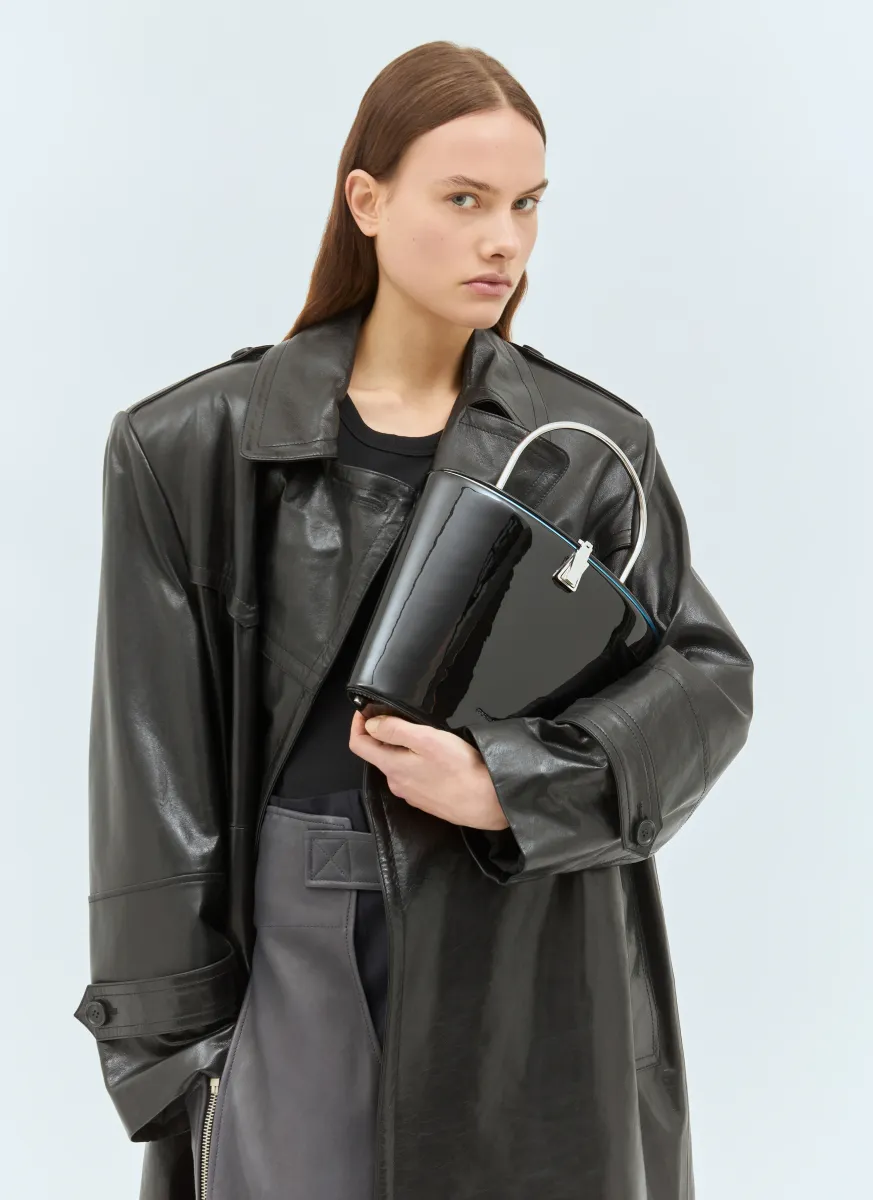 Patent Leather Bucket Bag