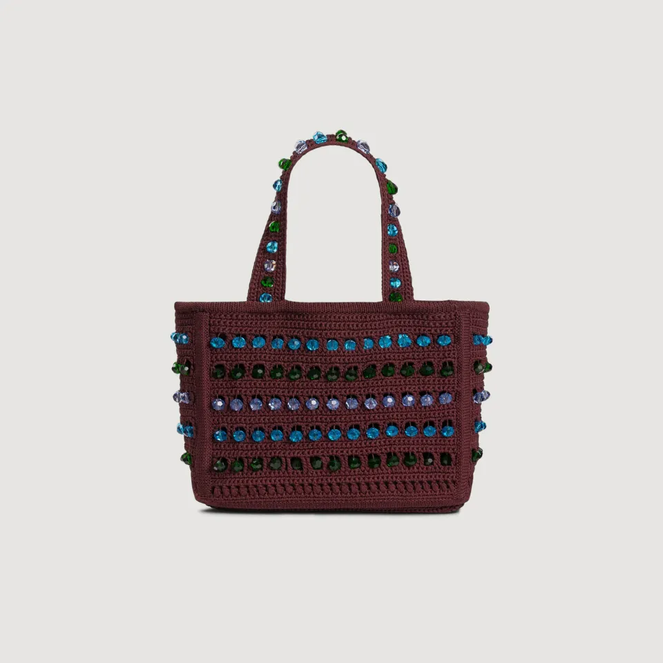 Beaded crochet bag
