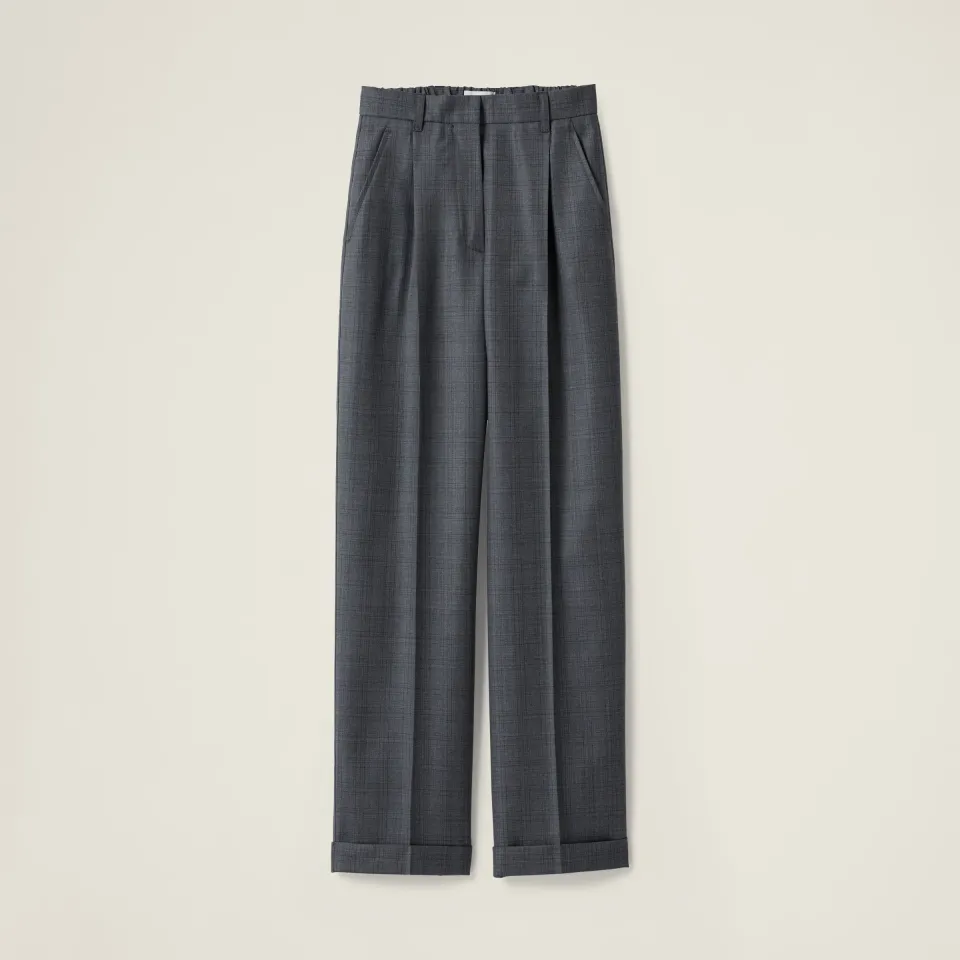 Prince of Wales checked wool pants