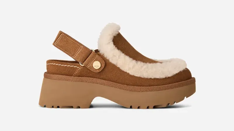 Esmee Clog, Suede/Polyester/Leather