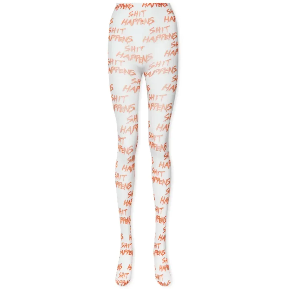 All Over Shit Happens Printed Tights