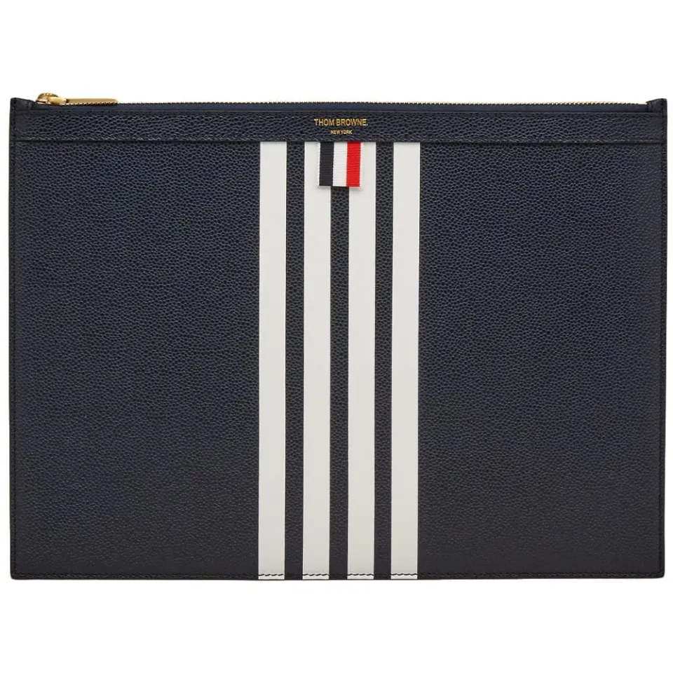 Four Bar Leather Medium Zip Document Holder