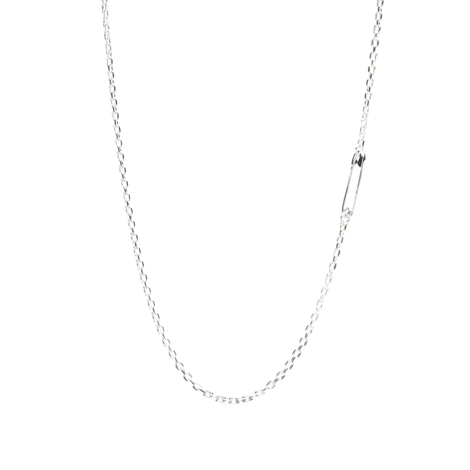 Silver Safety Pin Necklace