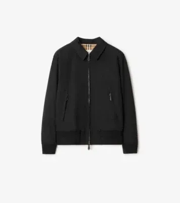 Gabardine Harrington Jacket in Black - Men, Cotton Gabardine