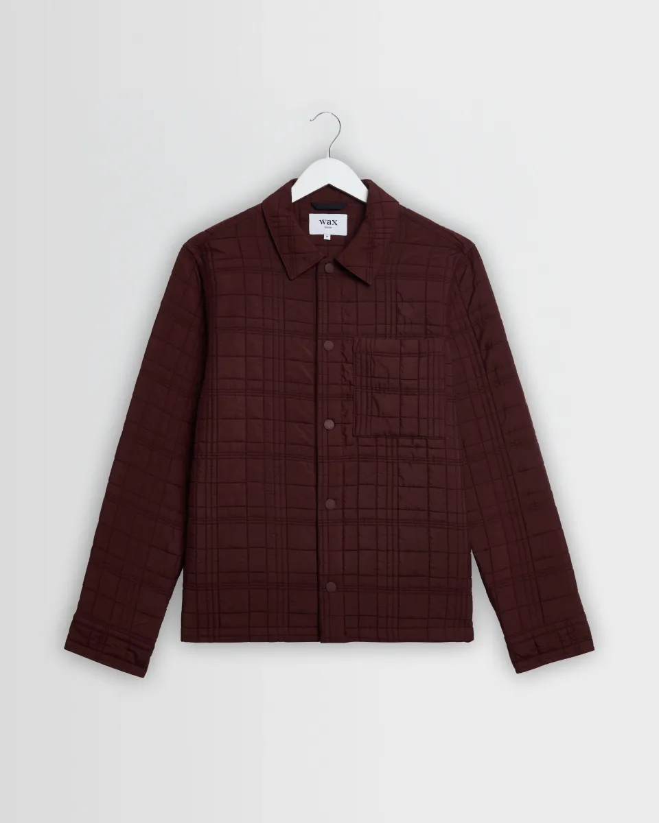 Romer - Dark Burgundy Quilted Check Overshirt