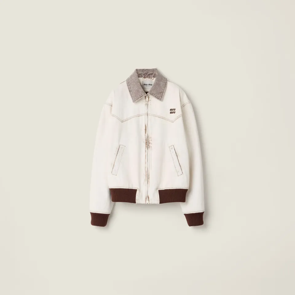 Denim blouson jacket