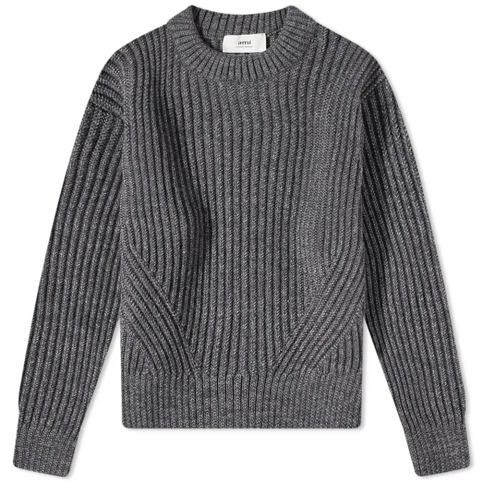 AMI Crewneck Ribbed Sweater