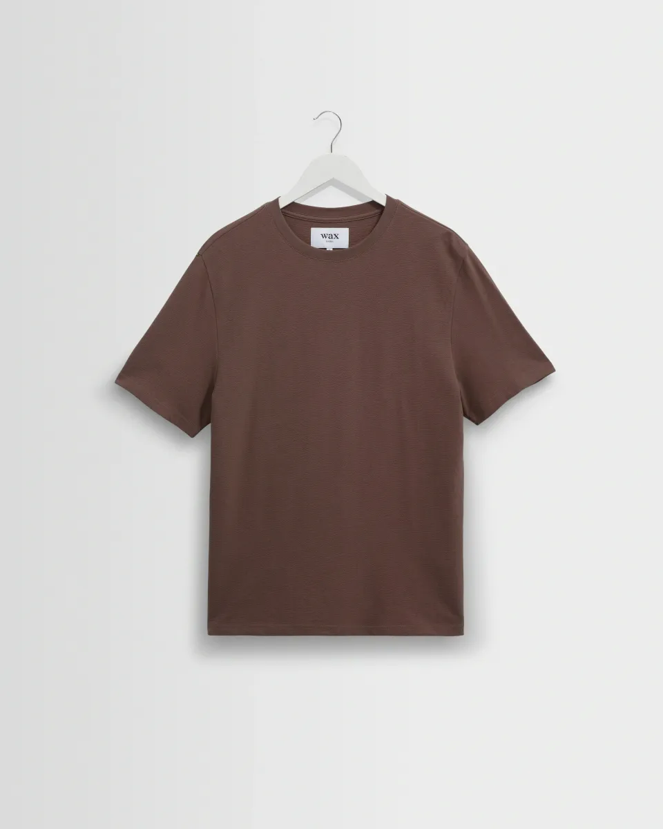 Dean - Mid Brown Textured Organic Cotton t-Shirt