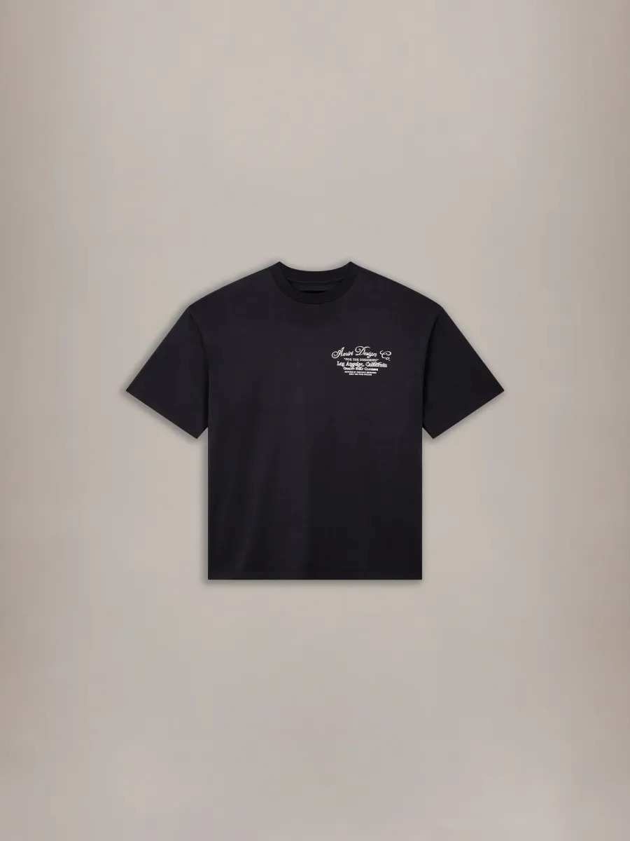 DREAMERS CHAIN STITCH OVERSIZED TEE - Black