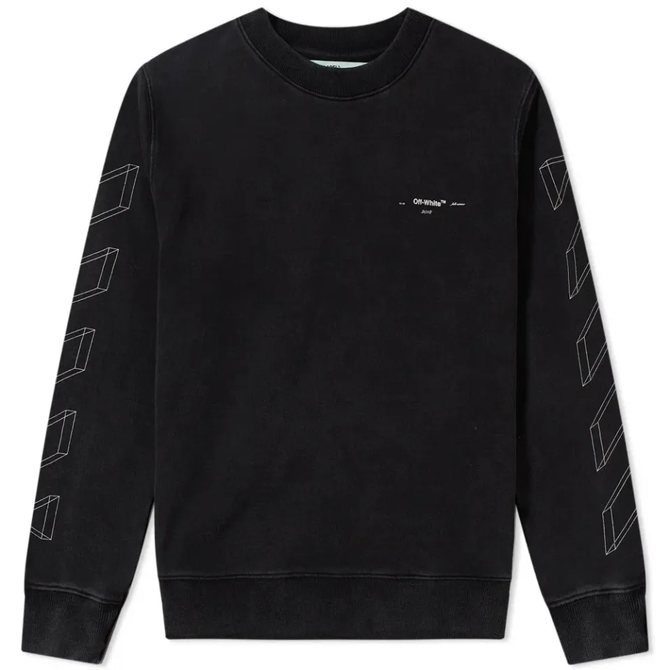 Diagonal 3D Line Crew Sweat