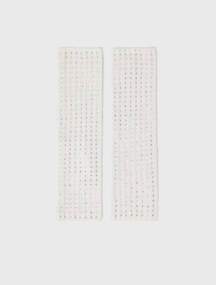 Wool and rhinestone mittens