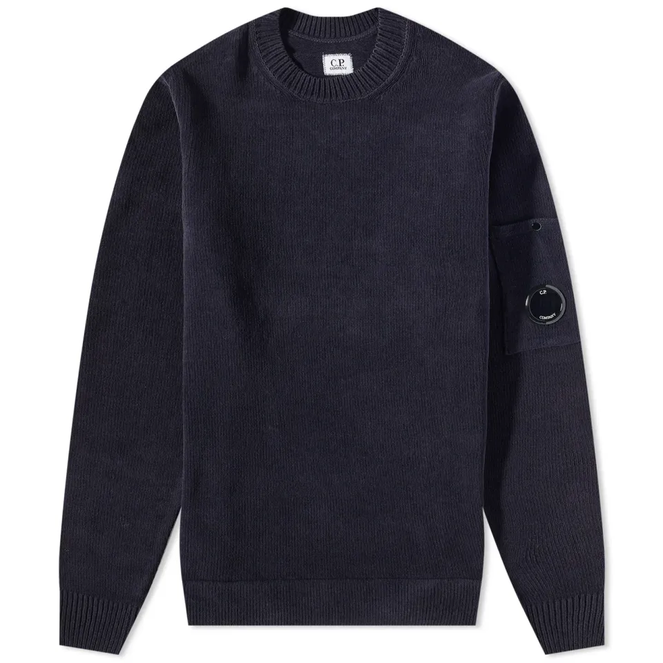 Chenille Cotton Crew Neck Knit