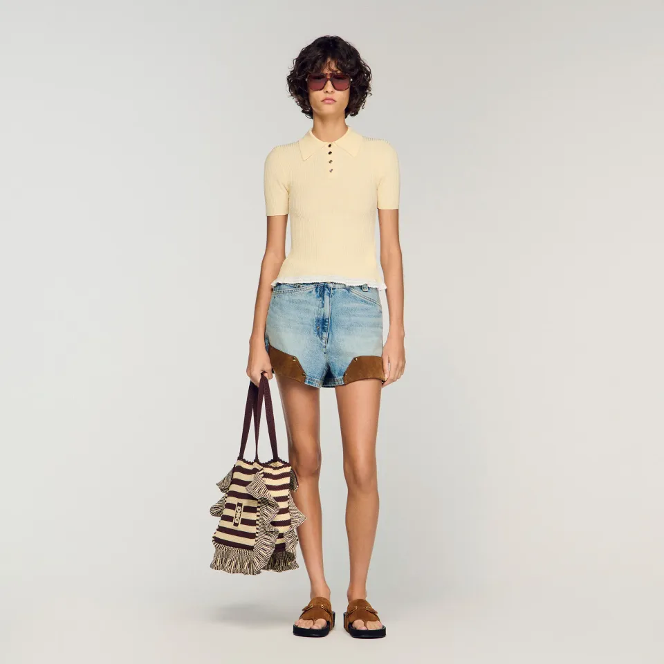 Knit polo shirt