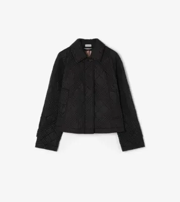 Quilted Nylon Tiffield Jacket in Black