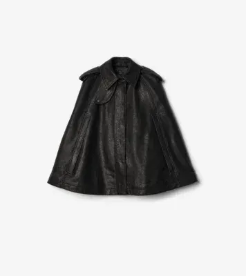 Leather Cape in Black