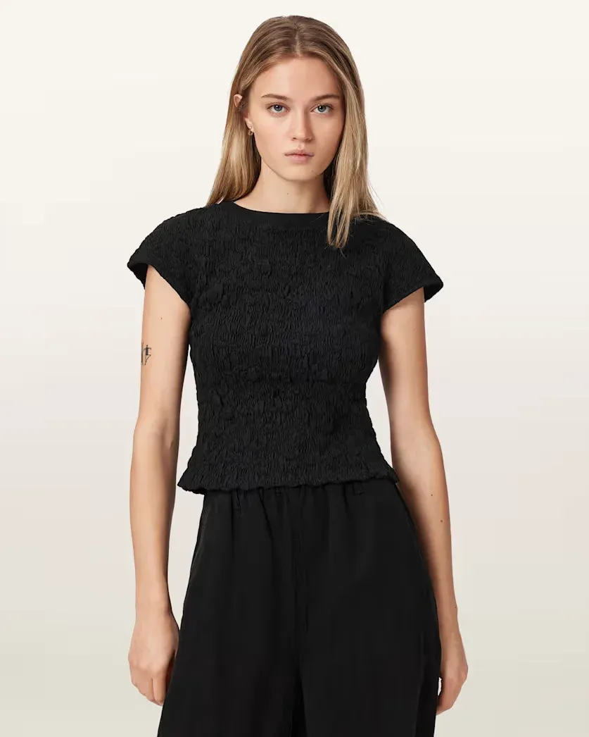 Luna Crinkle Cotton Slim Fit T-Shirt