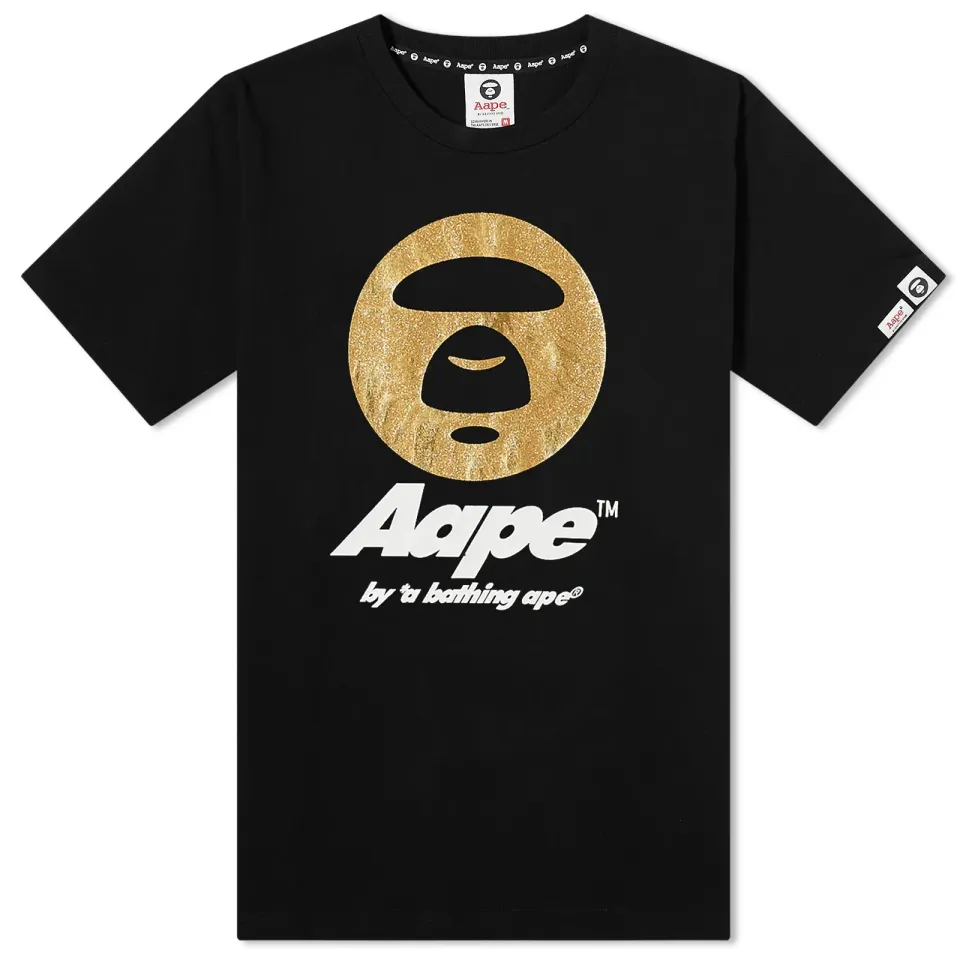 AAPE Foil Glitter Moon Face T-Shirt