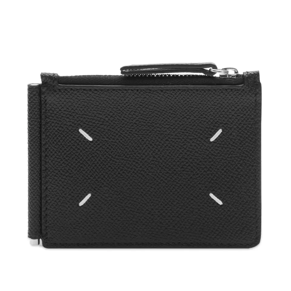 Grain Leather Money Clip Wallet