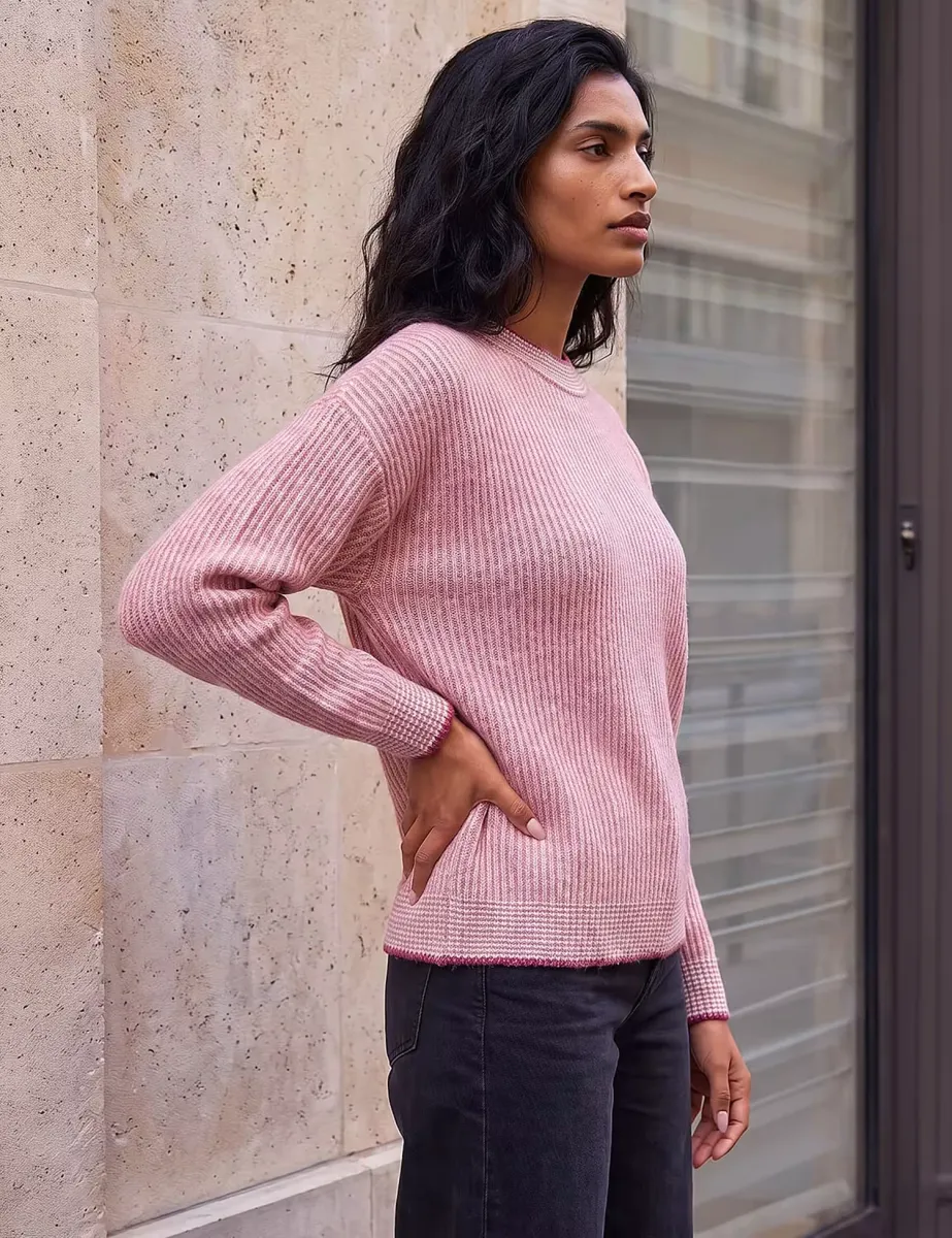 Stitch Detail Jumper Dusky Rose