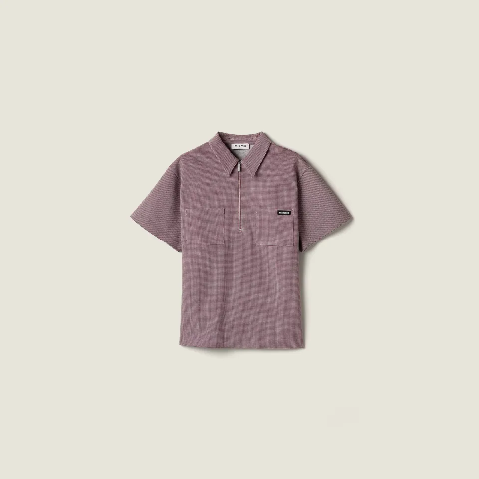 Bonded jacquard jersey polo shirt